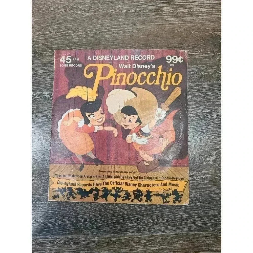 Disney Pinocchio vinyl‎ record vintage